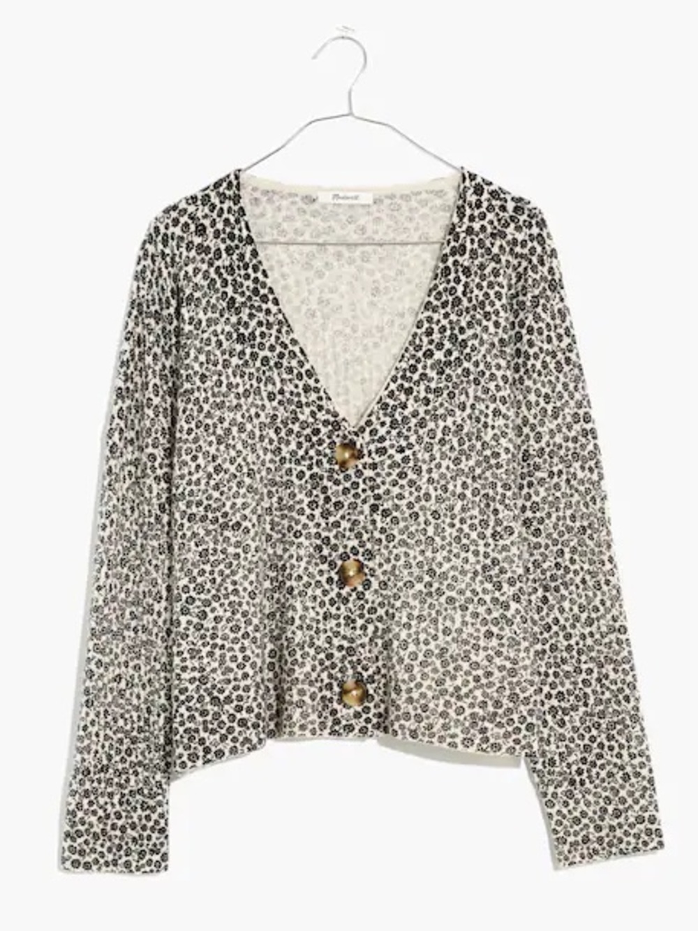 Madewell Vintage Ditsy Cameron Ribbed Cardigan Sweater in Coziest Yarn Medium - Picture 4 of 12